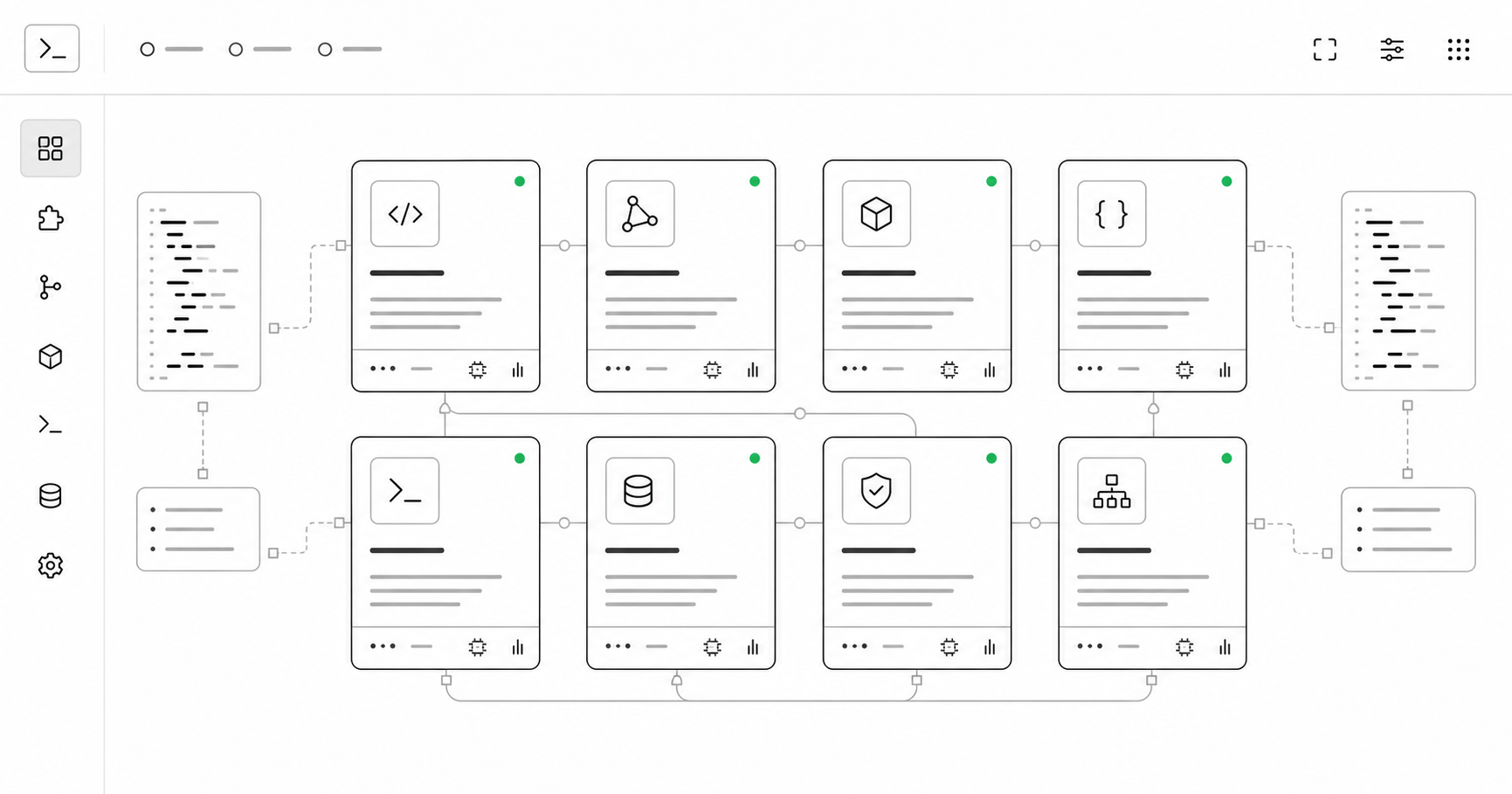 Abstract registry card grid preview